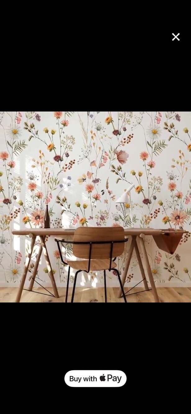 Wildflower Wallpaper Peel & Stick width 24 inches X height 96 inches